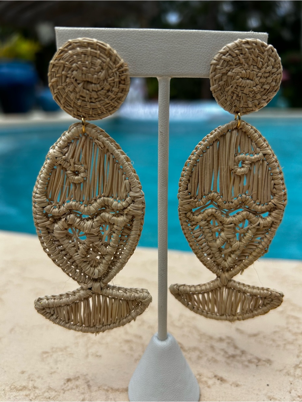 ASHA by Ashley McCormick Straw Fish Drop Earrings Brand New- Women Jewelry